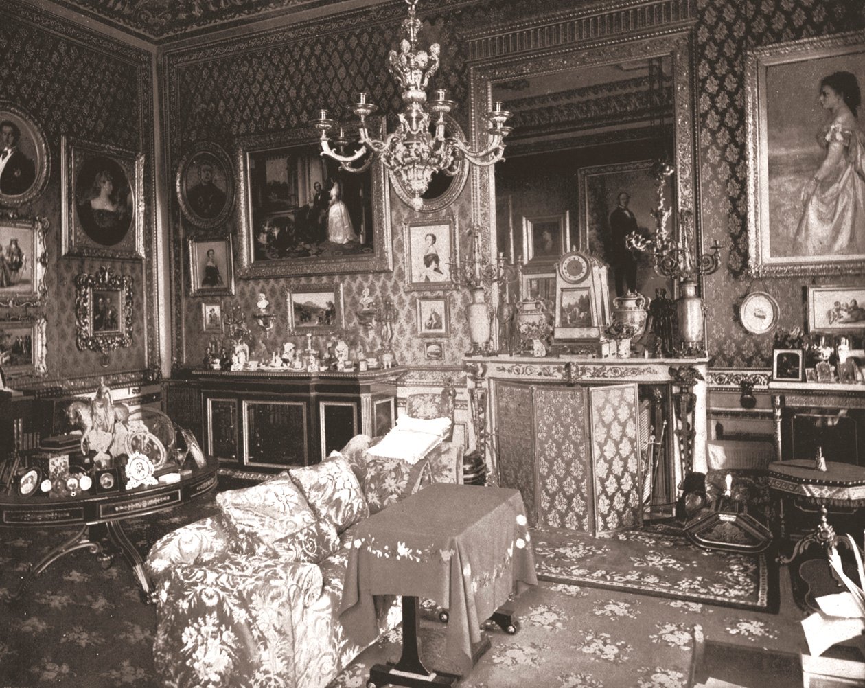Salon Queens, zamek Windsor, Berkshire, 1894. autorstwa Unbekannt