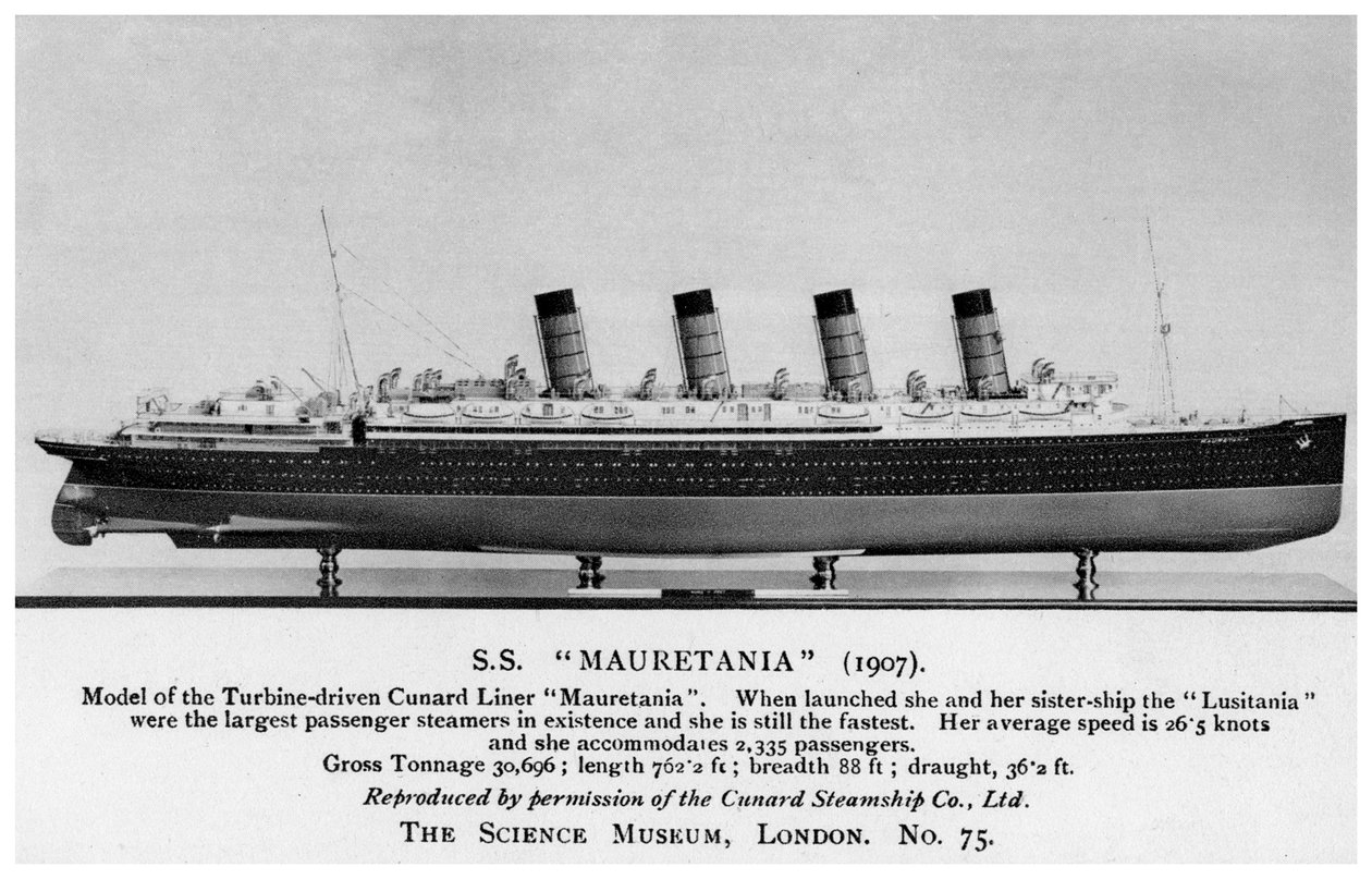 RMS Mauretania, XX wiek autorstwa Unbekannt