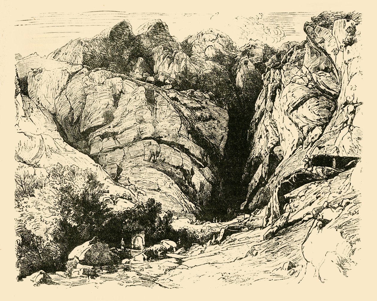 Wąwóz w Delfach, scena odrzucenia Galów, 1890. autorstwa Unbekannt