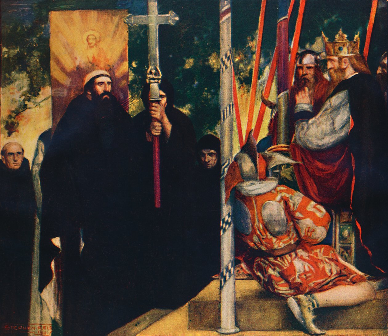 Przyjęcie św. Augustyna przez Ethelberta, 1912 autorstwa Unbekannt