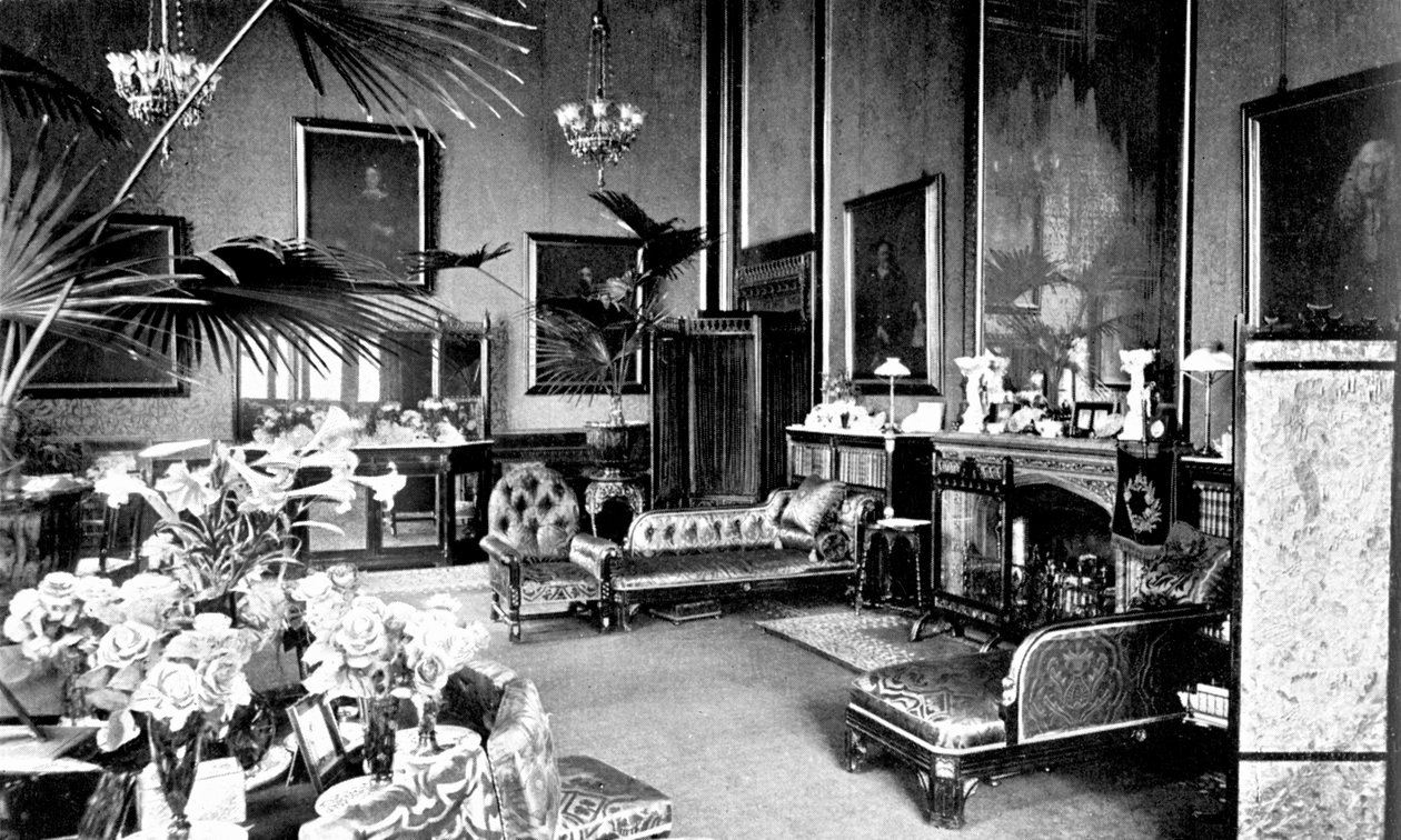 Czerwony Salonik w Domu Mówców, Pałac Westminsterski, Londyn, c1905 autorstwa Unbekannt