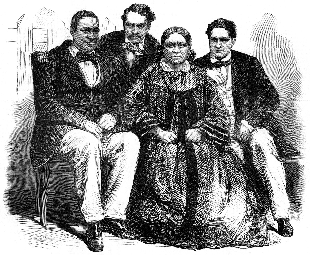 Rodzina królewska Tahiti, 1864 autorstwa Unbekannt