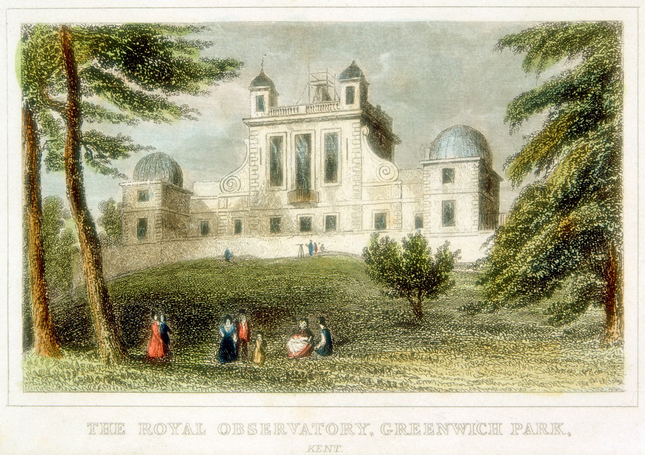 Królewskie Obserwatorium w Greenwich, Flamsteed House, Greenwich Park, Londyn, c1835 autorstwa Unbekannt