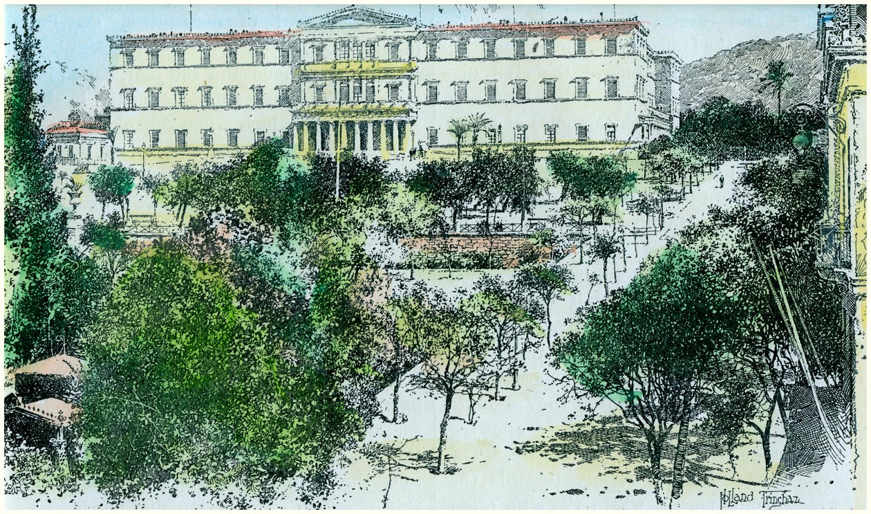 Pałac Królewski, Ateny, Grecja, ok. 1890 r. autorstwa Unbekannt