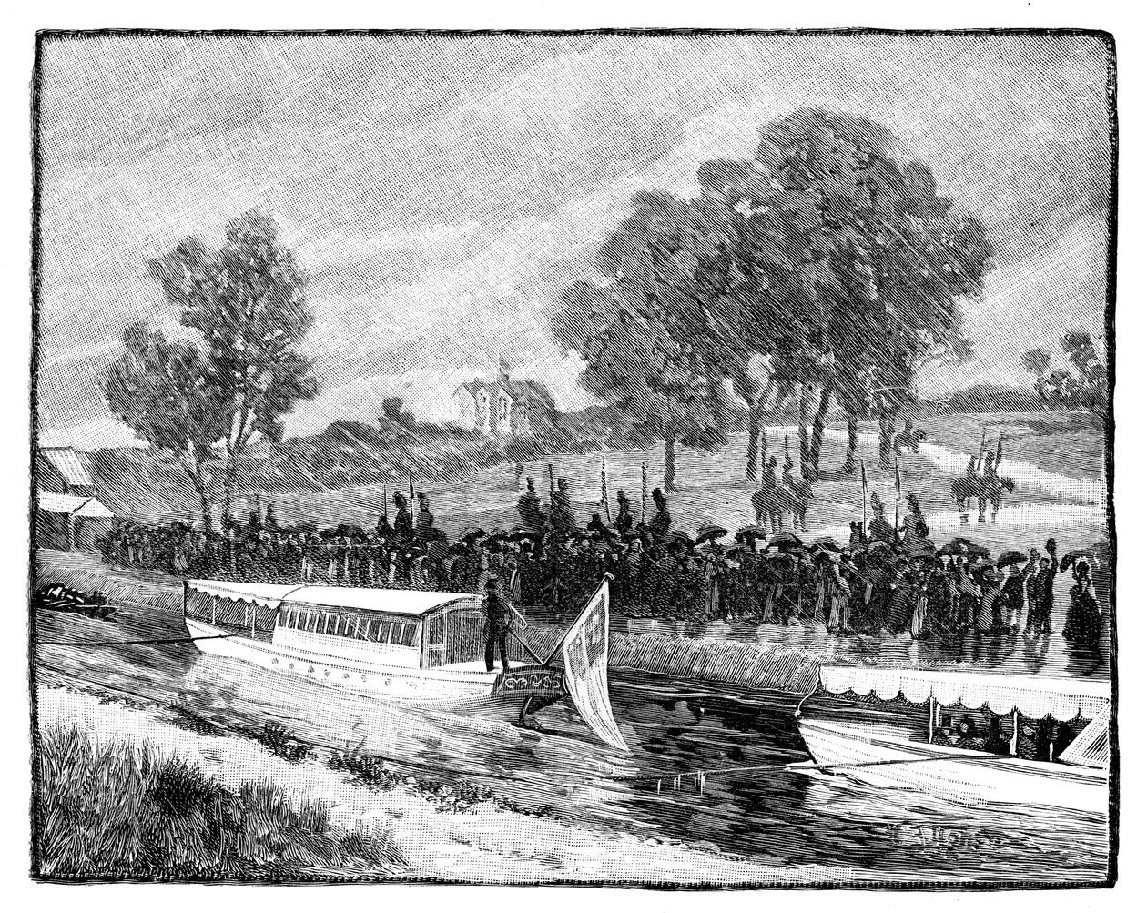 Królewska wizyta w Worsley Hall, State Barce na kanale Bridgwater, 1851, 1888 autorstwa Unbekannt