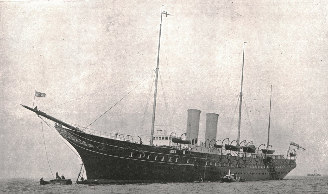 Królewski jacht opuszczający Cowes na wyspie Wight, 6 sierpnia 1902 r. autorstwa Unbekannt