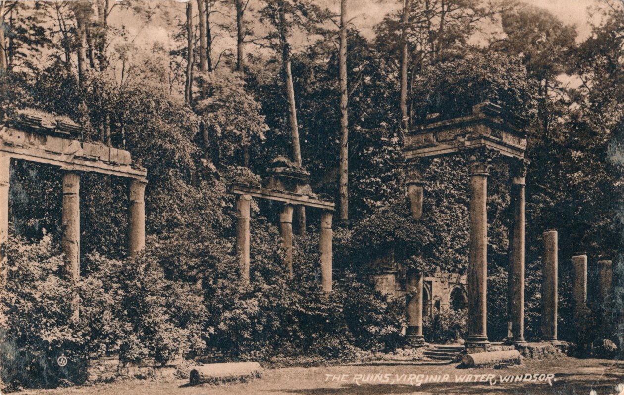 Ruiny, Virginia Water, Windsor, ok. 1917 r. autorstwa Unbekannt