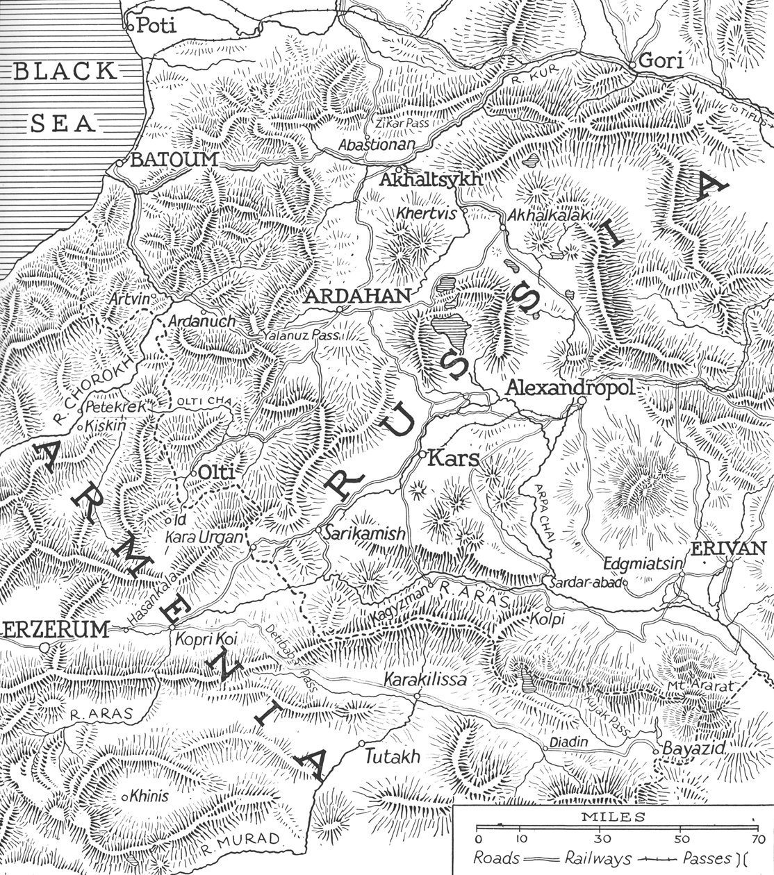 Granice rosyjsko-tureckie, 1915 autorstwa Unbekannt