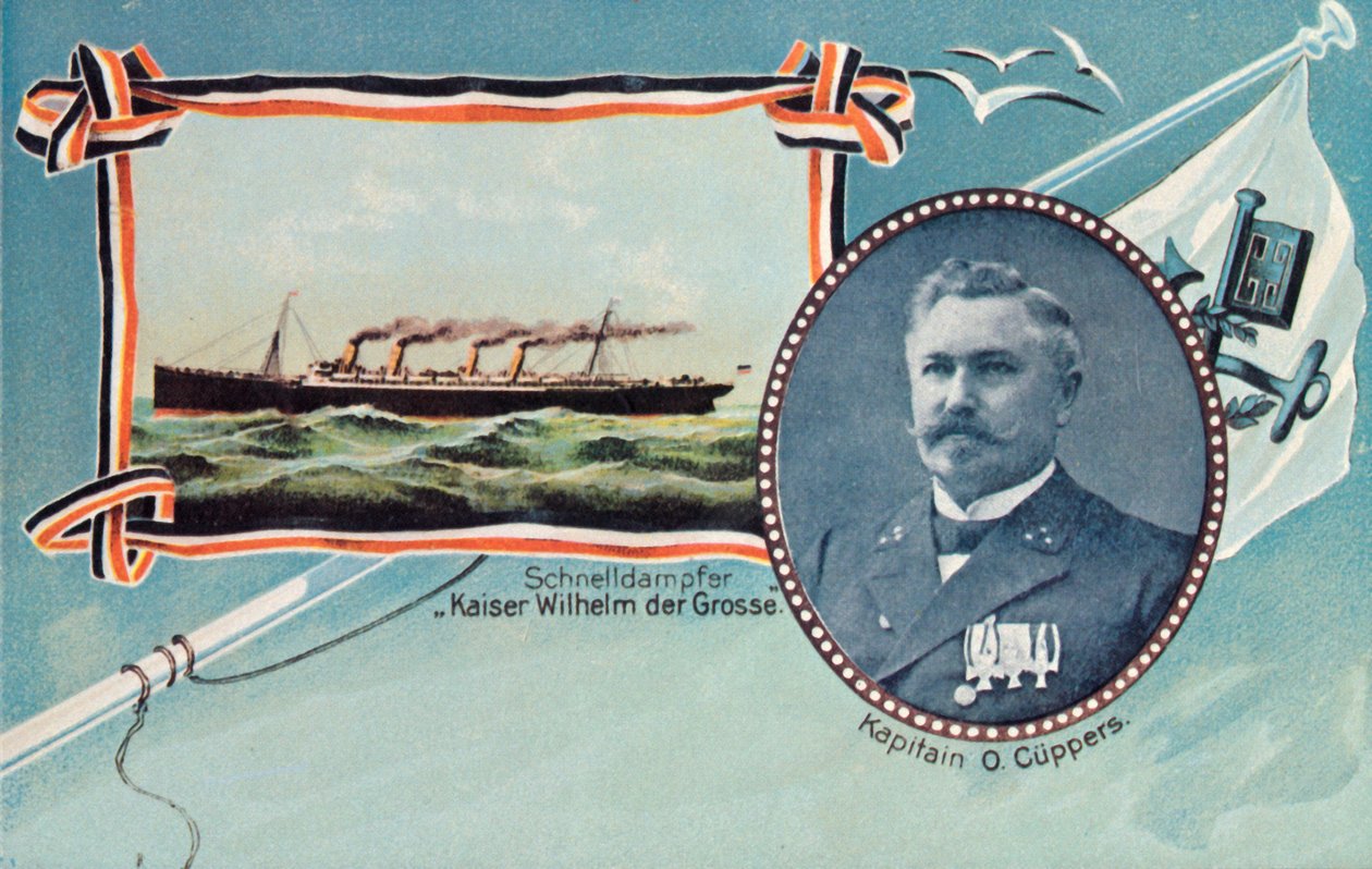 Kaiser Wilhelm der Grosse SS i kapitan Otto Cuppers, ok. 1905. autorstwa Unbekannt