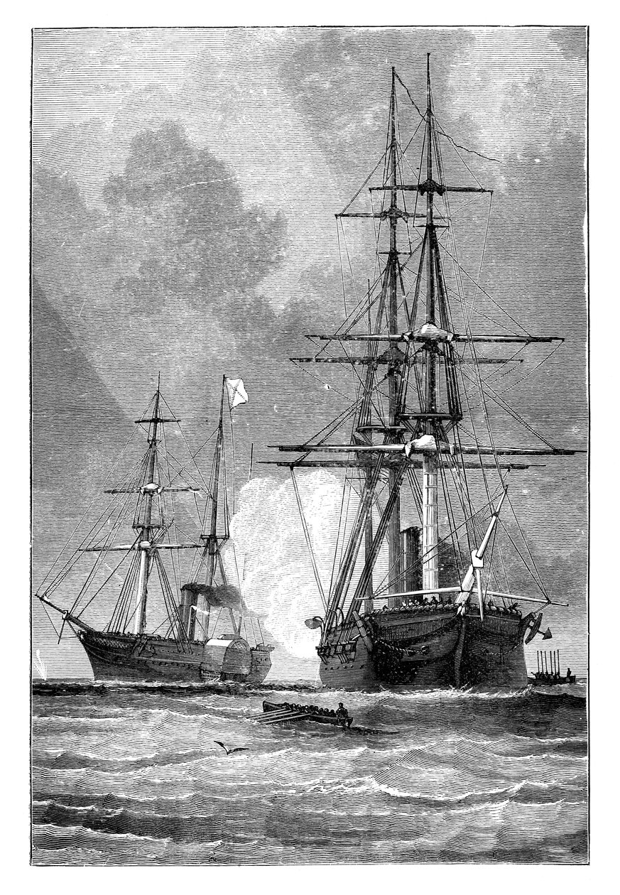 San Jacinto, zatrzymując Trent, 1861 autorstwa Unbekannt