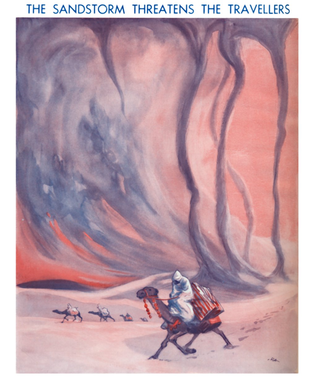Burza piaskowa zagraża podróżnikom, 1935 autorstwa Unbekannt