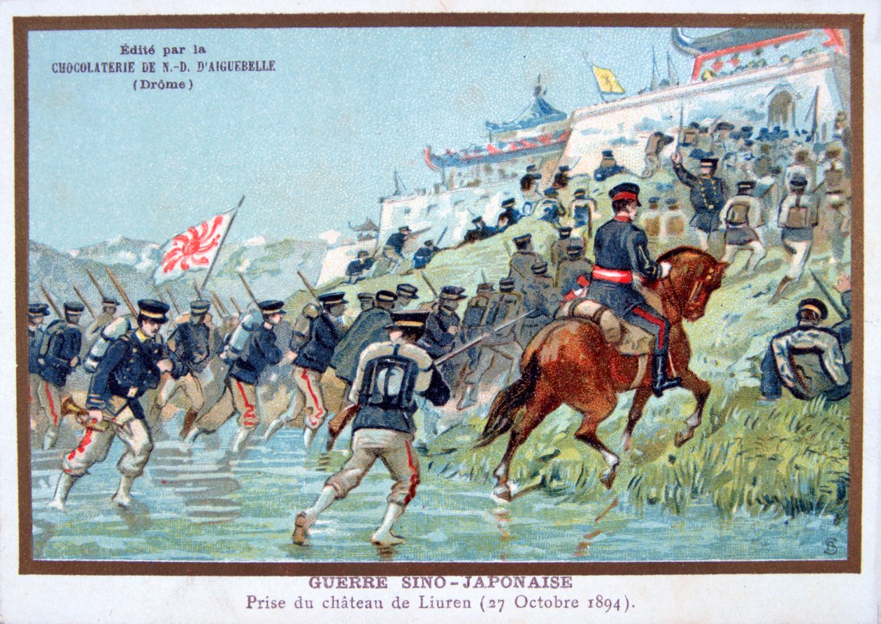 Wojna chińsko-japońska, bitwa o zamek Liuren, 27 października 1894, XIX w. autorstwa Unbekannt