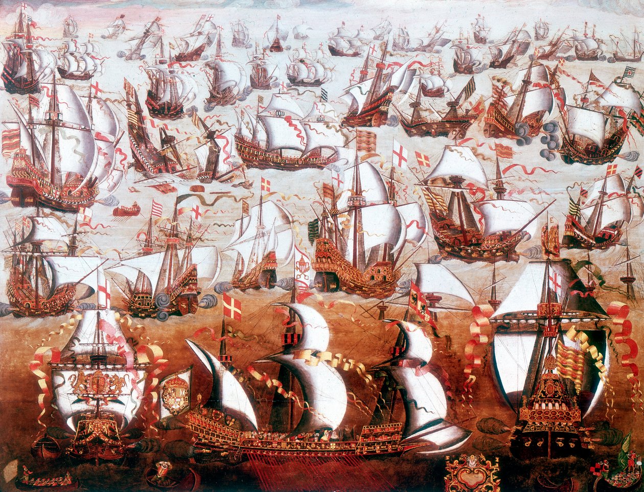 Hiszpańska Armada, która zagroziła Anglii w lipcu 1588 r autorstwa Unbekannt