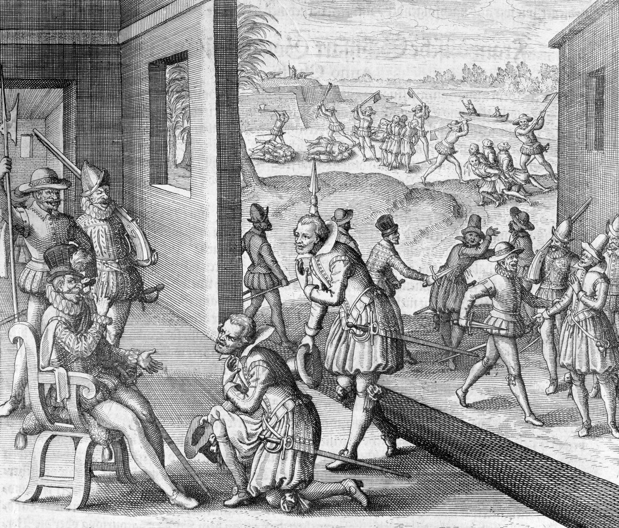 Hiszpańskie zdobycie Fort Caroline, 1565 1631 autorstwa Unbekannt