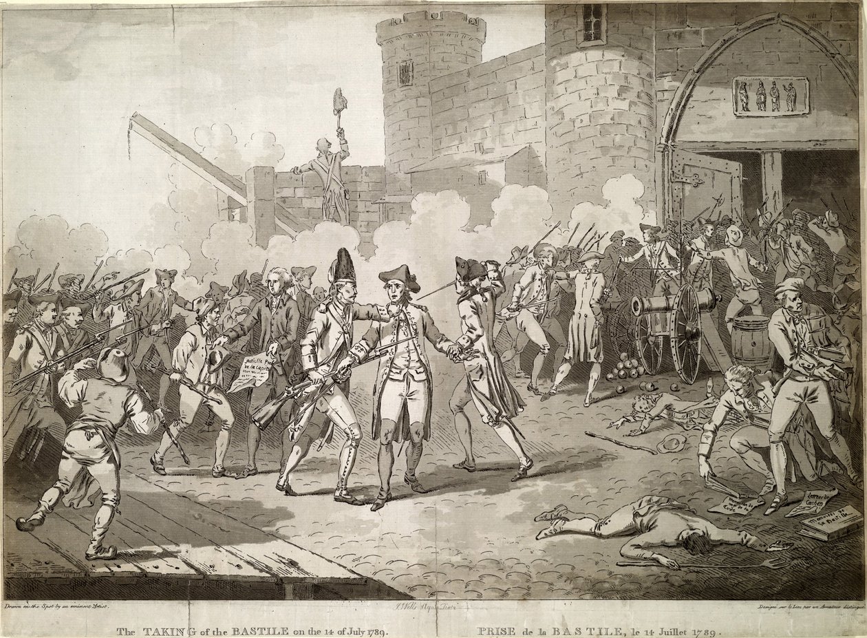 Szturm na Bastylię 14 lipca 1789, 1789 autorstwa Unbekannt