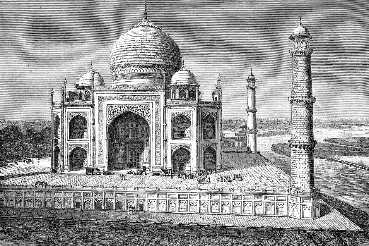 Taj Mahal, Agra, Indie, 1895 autorstwa Unbekannt