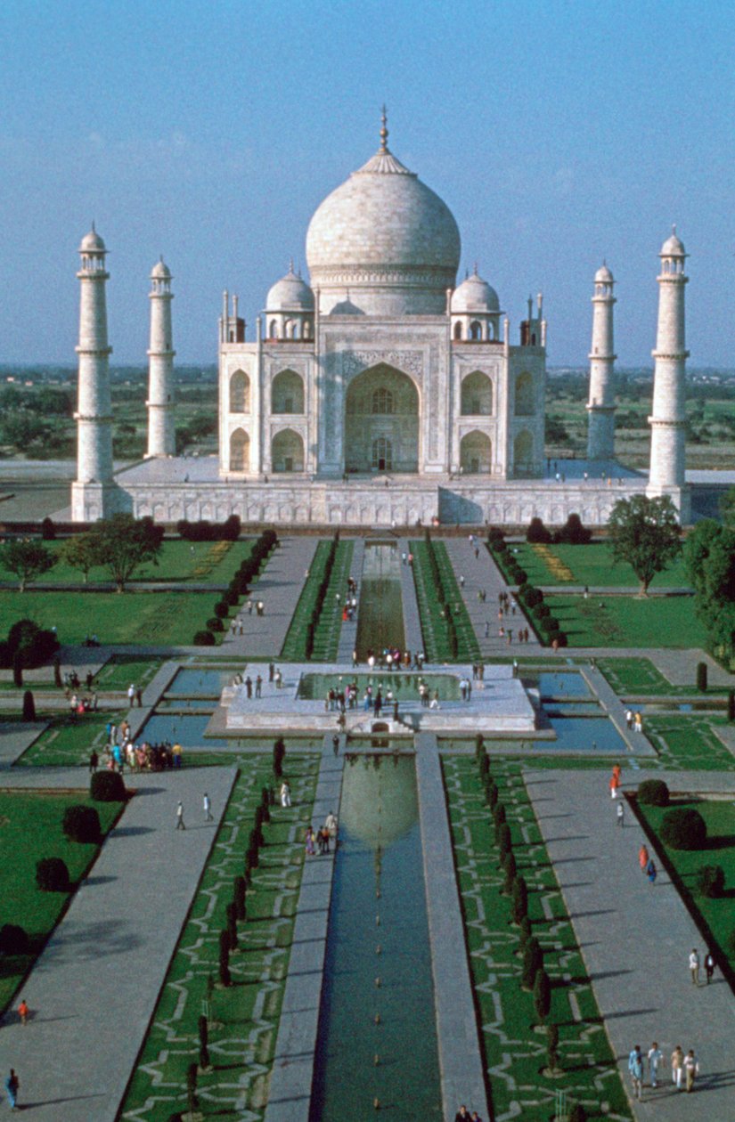 Taj Mahal, od szczytu bramy wejściowej, Agra, Indie autorstwa Unbekannt