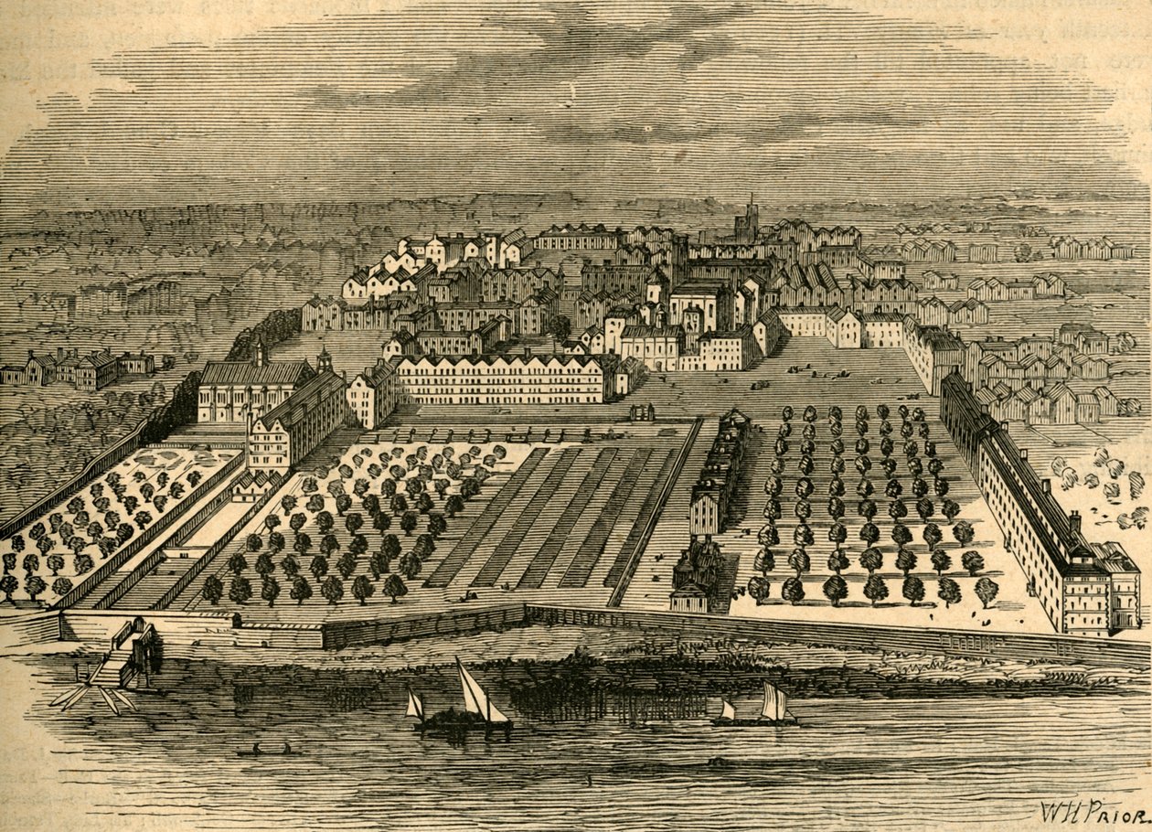 Świątynia w 1671 r. Ze starego widoku z lotu ptaka w wewnętrznej świątyni, 1897 r. autorstwa Unbekannt