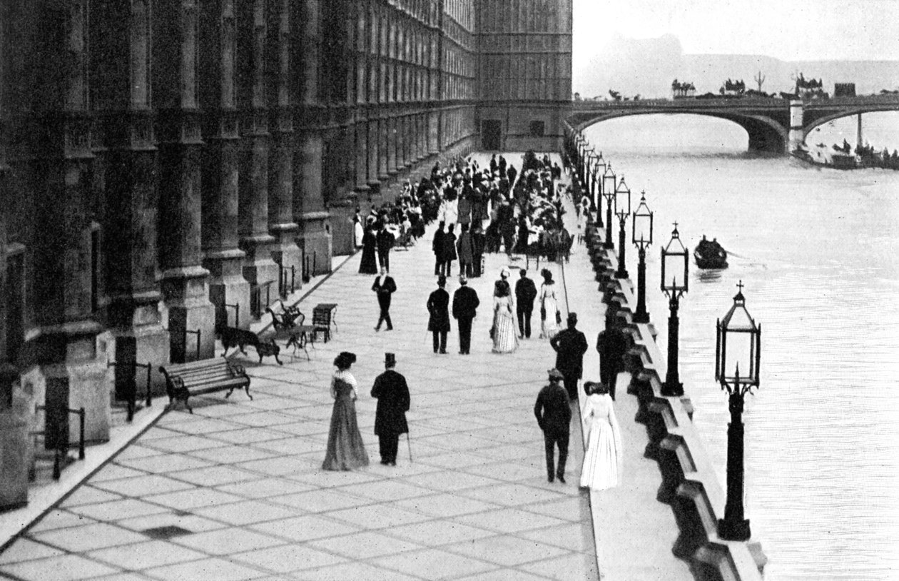 The Terrace, podwieczorek, Pałac Westminsterski, Londyn, ok. 1905 r. autorstwa Unbekannt
