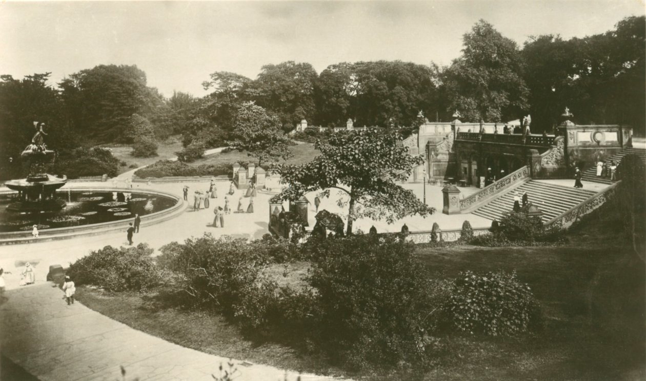 Taras i fontanna, Central Park, Nowy Jork autorstwa Unbekannt