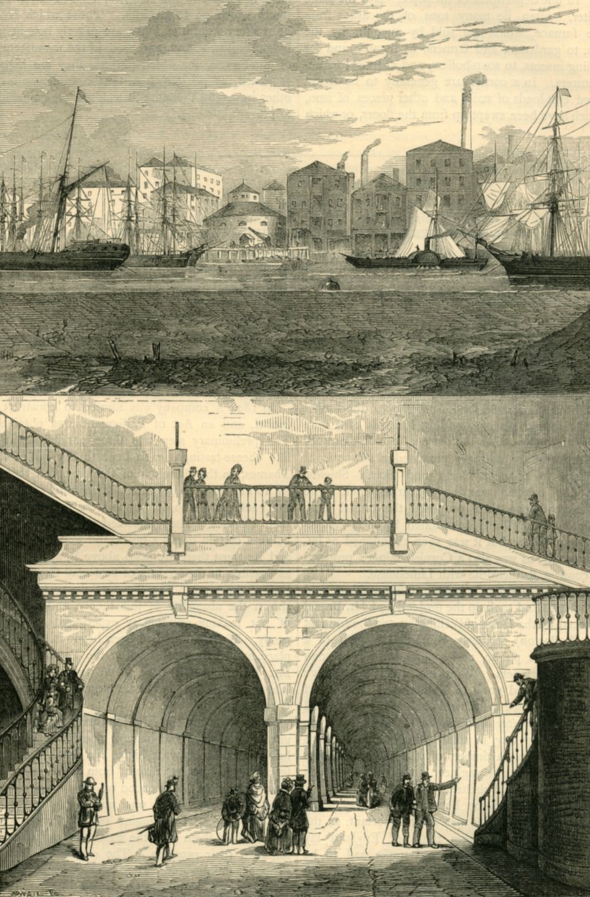 Tunel Tamizy, tak jak wyglądał, gdy został pierwotnie otwarty dla ruchu, ok. 1872 r. autorstwa Unbekannt
