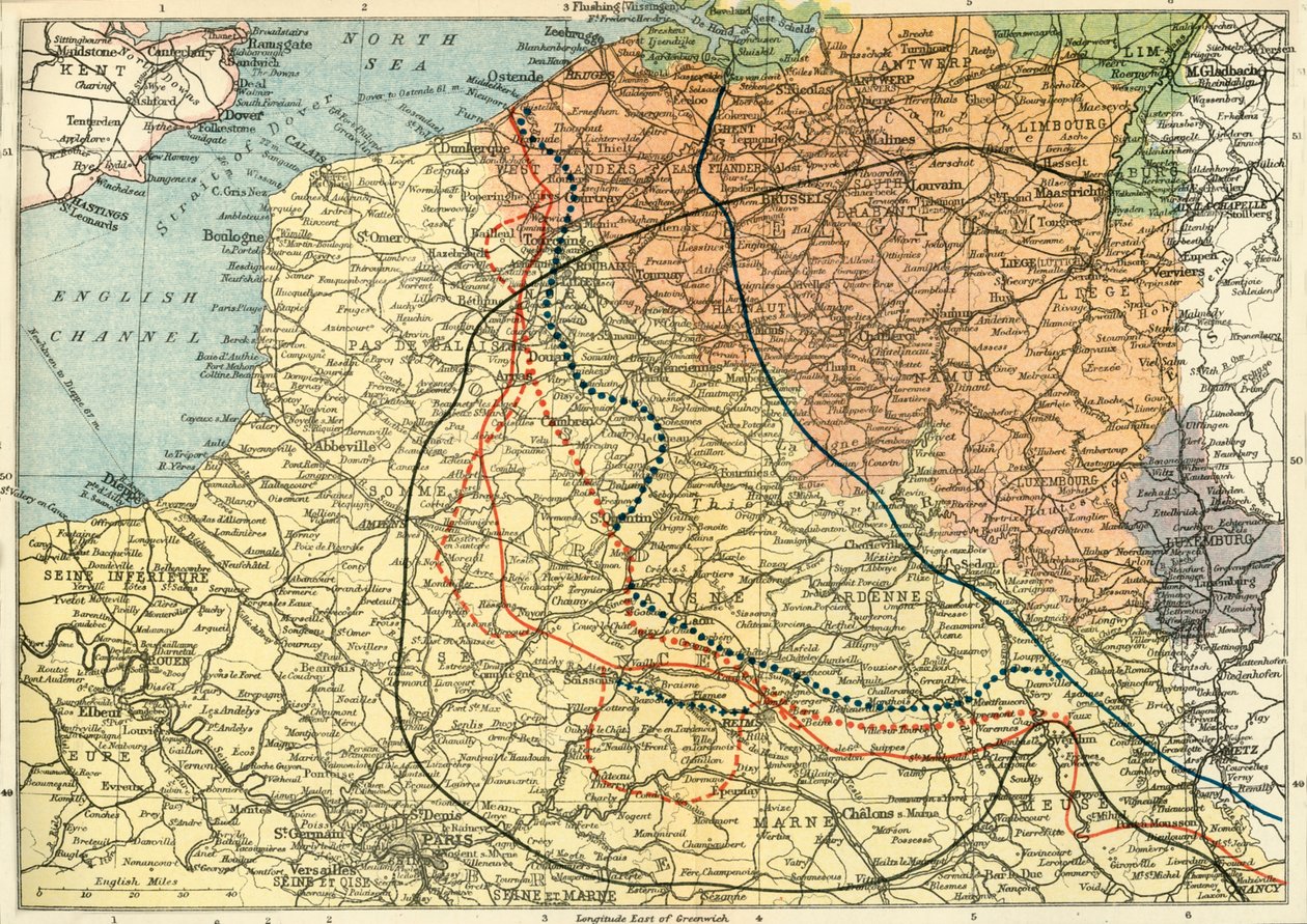 „Teatr wojny na froncie zachodnim”, ok. 1920 r. autorstwa Unbekannt