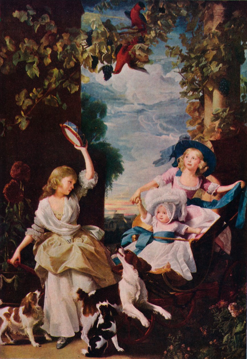 Trzy najmłodsze córki Jerzego III, 1785, 1937 autorstwa Unbekannt