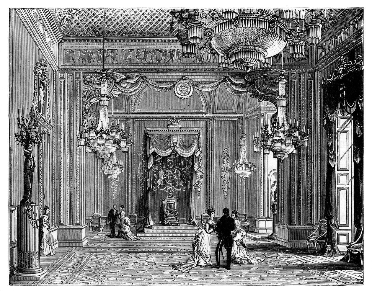 Sala tronowa, Pałac Buckingham, 1900 autorstwa Unbekannt