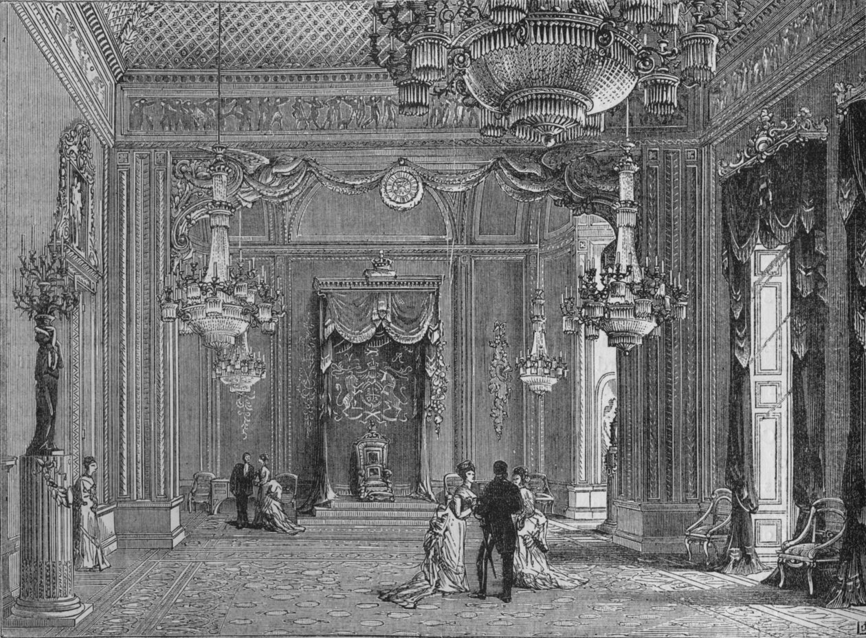 Sala tronowa, Pałac Buckingham, Westminster, Londyn, c1875 1878 autorstwa Unbekannt