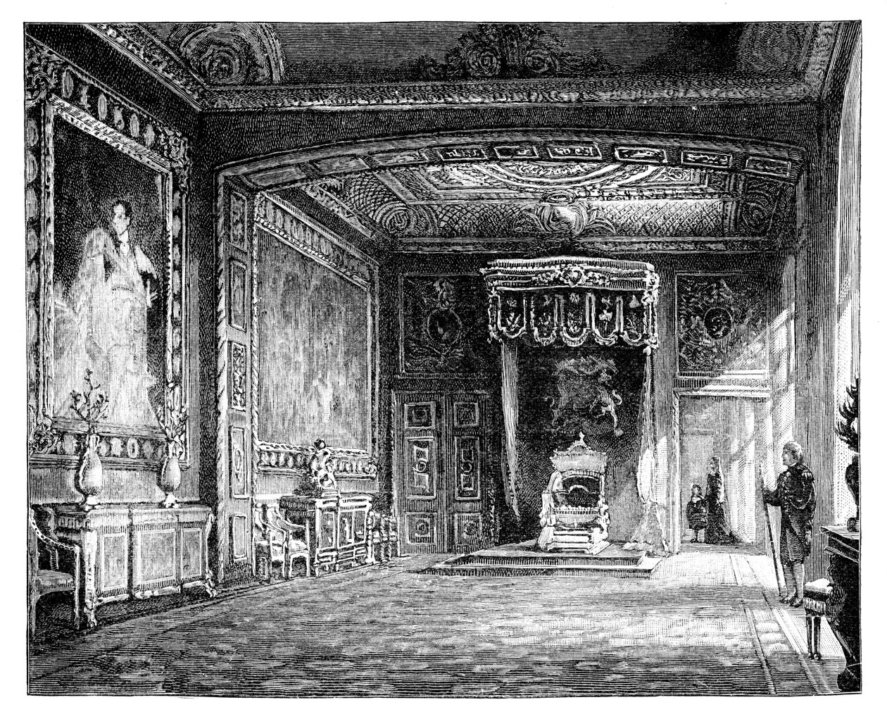 Sala tronowa, zamek Windsor, ok. 1888 r. autorstwa Unbekannt
