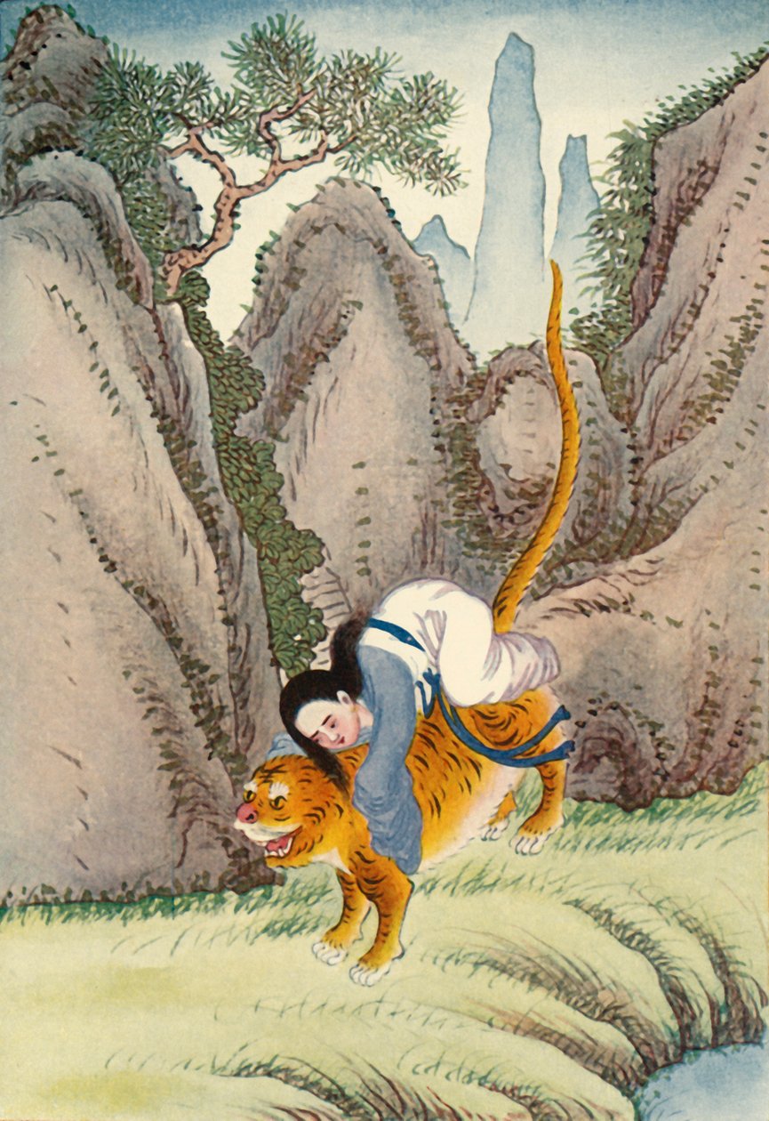 „Tygrys unosi Miao Shan”, 1922. autorstwa Unbekannt