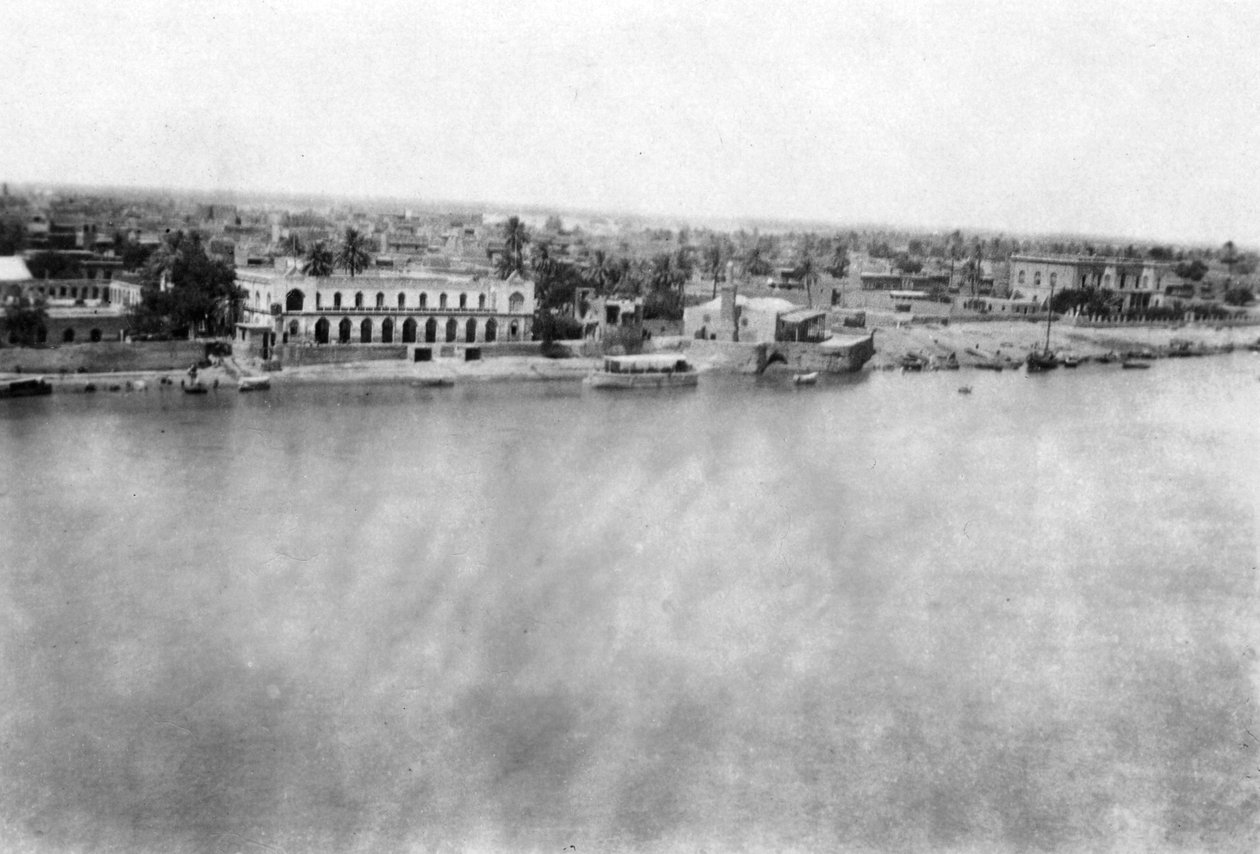 Rzeka Tygrys z 31. brytyjskiego szpitala ogólnego, Bagdad, Mezopotamia, I wojna światowa, 1918 autorstwa Unbekannt