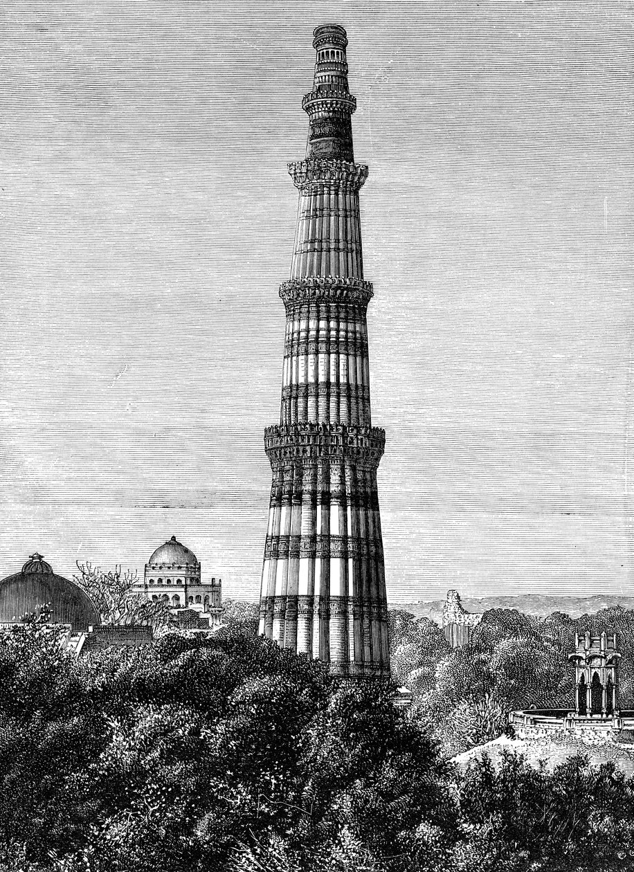 Wieża Kutar, Delhi, Indie, 1895 r autorstwa Unbekannt