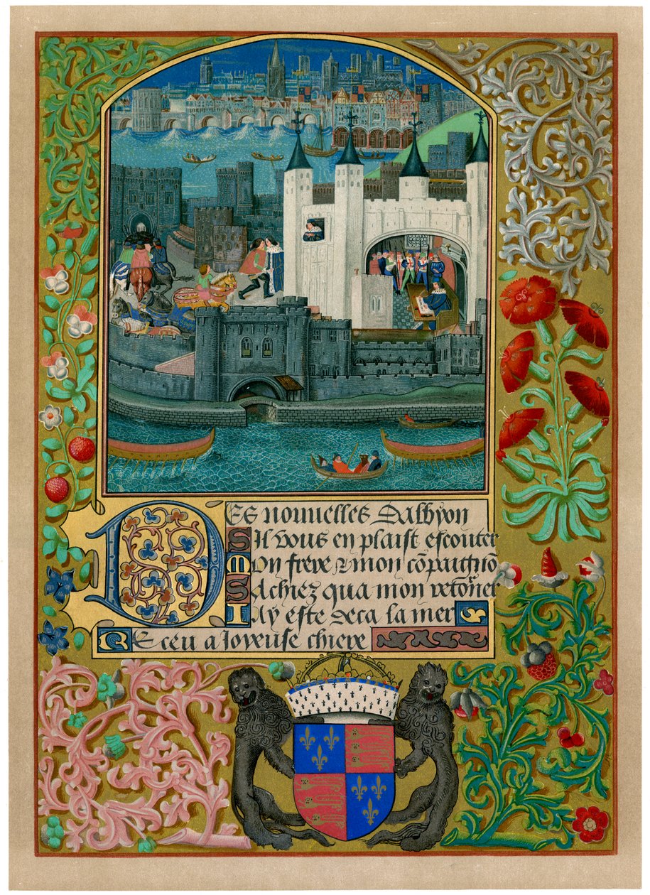 Tower of London z London Bridge, ok. 1500, ok. 1901 autorstwa Unbekannt