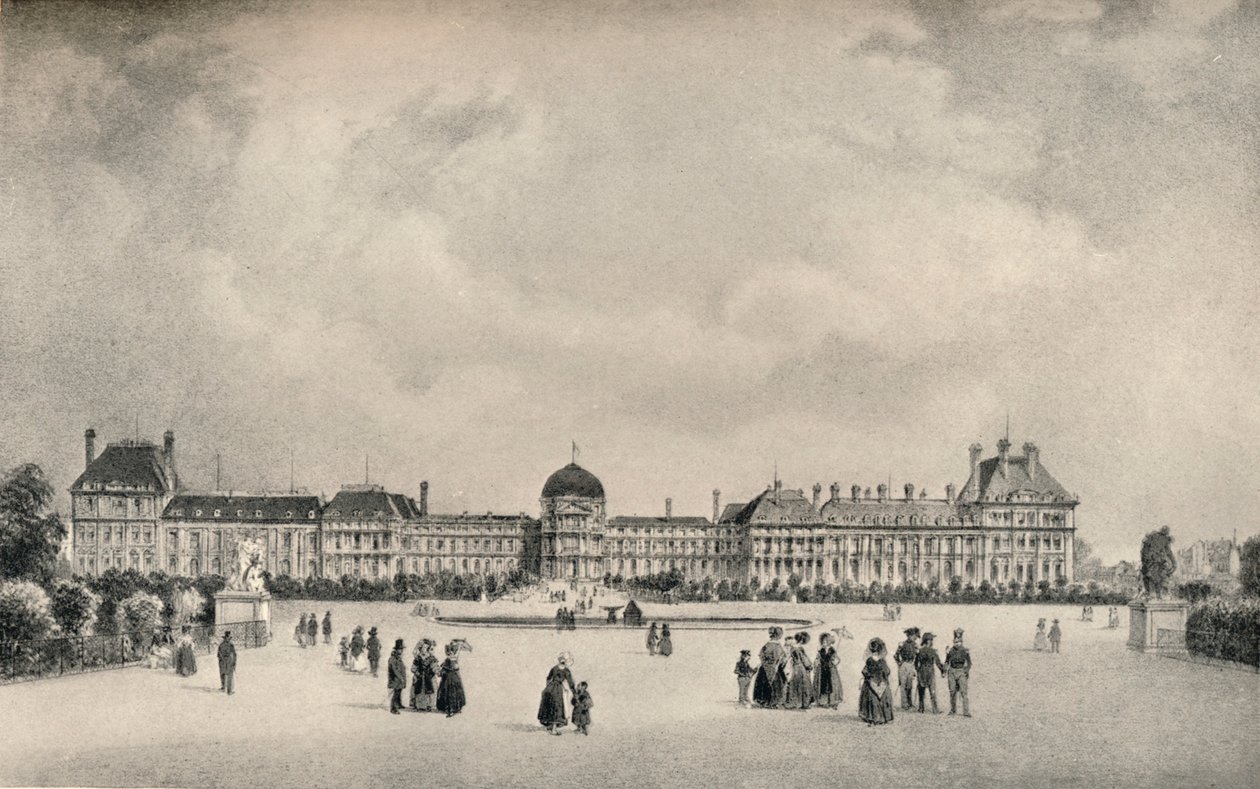 Pałac Tuileries z ogrodów, 1915 autorstwa Unbekannt
