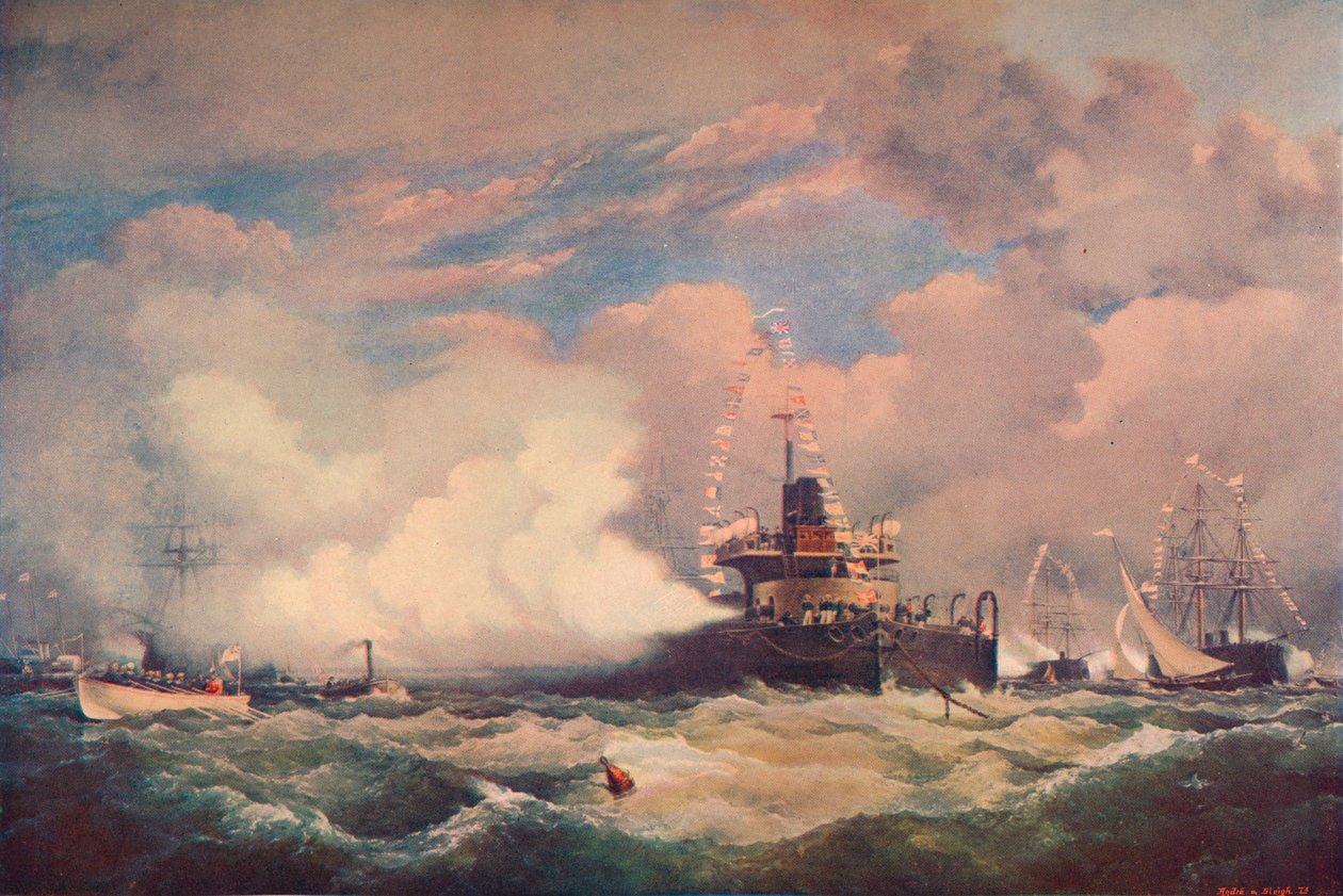 Zniszczenie opancerzonego statku z wieżą w Spithead, 1873 1906 autorstwa Unbekannt