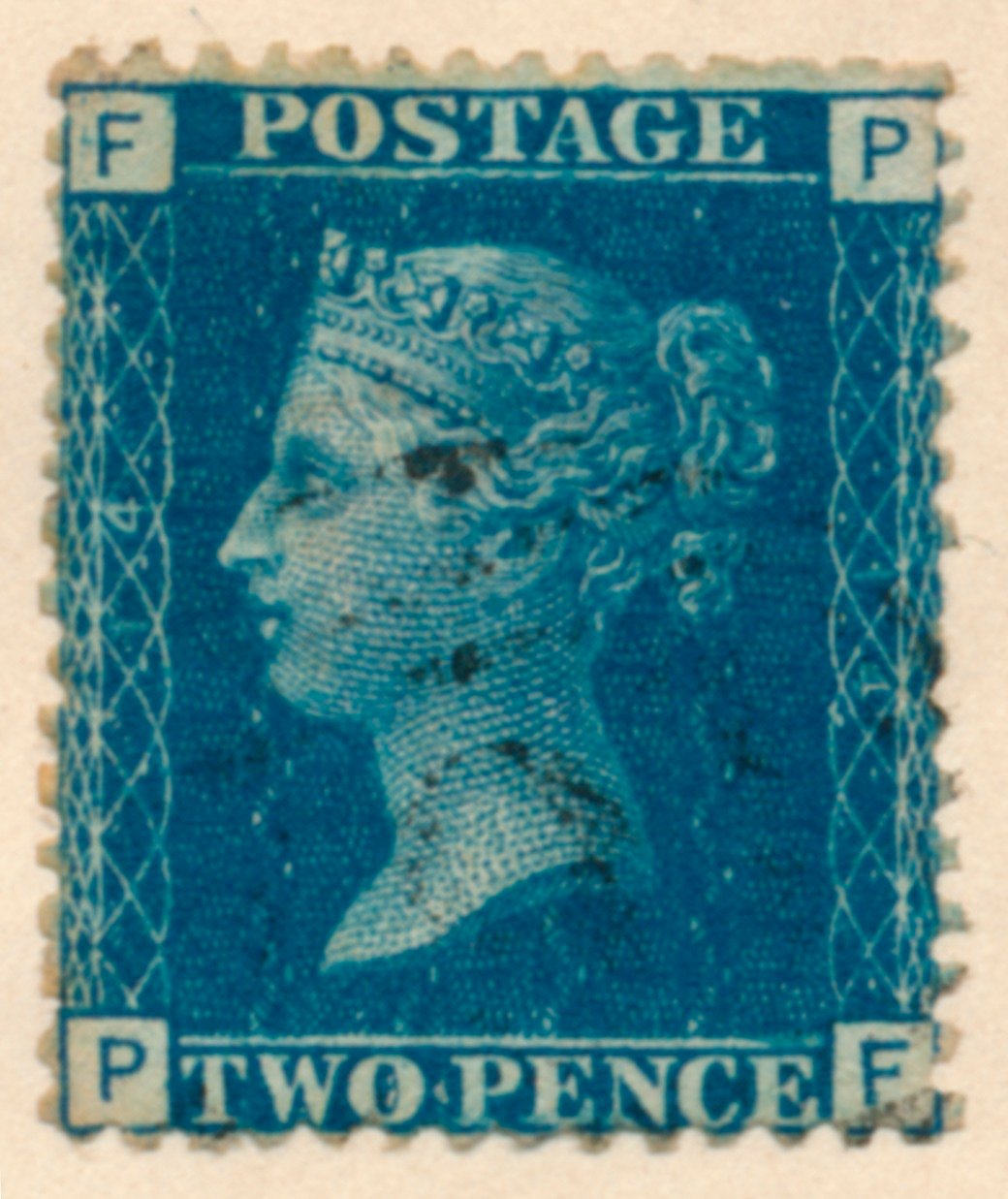 Znaczek pocztowy The Two Penny Blue lub The Two Pence Blue, lata 40. XIX wieku autorstwa Unbekannt