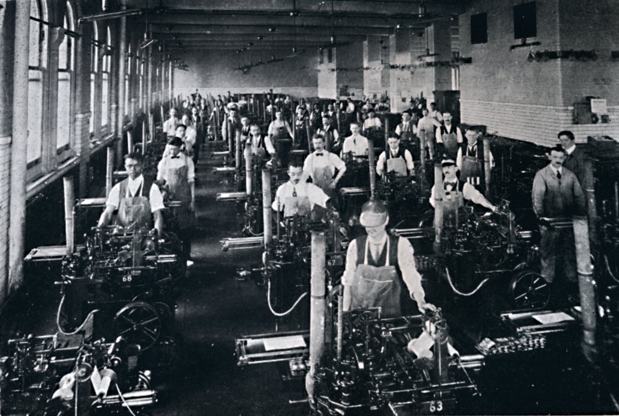 Rządowa Drukarnia USA obsługuje również 126 maszyn odlewniczych, 1916 r. autorstwa Unbekannt