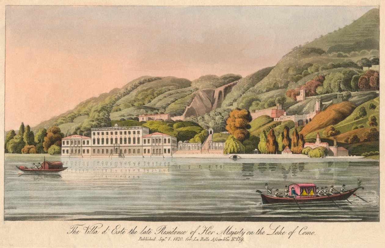 Villa dEste późna rezydencja Jej Królewskiej Mości nad jeziorem Como, 1820 r. autorstwa Unbekannt