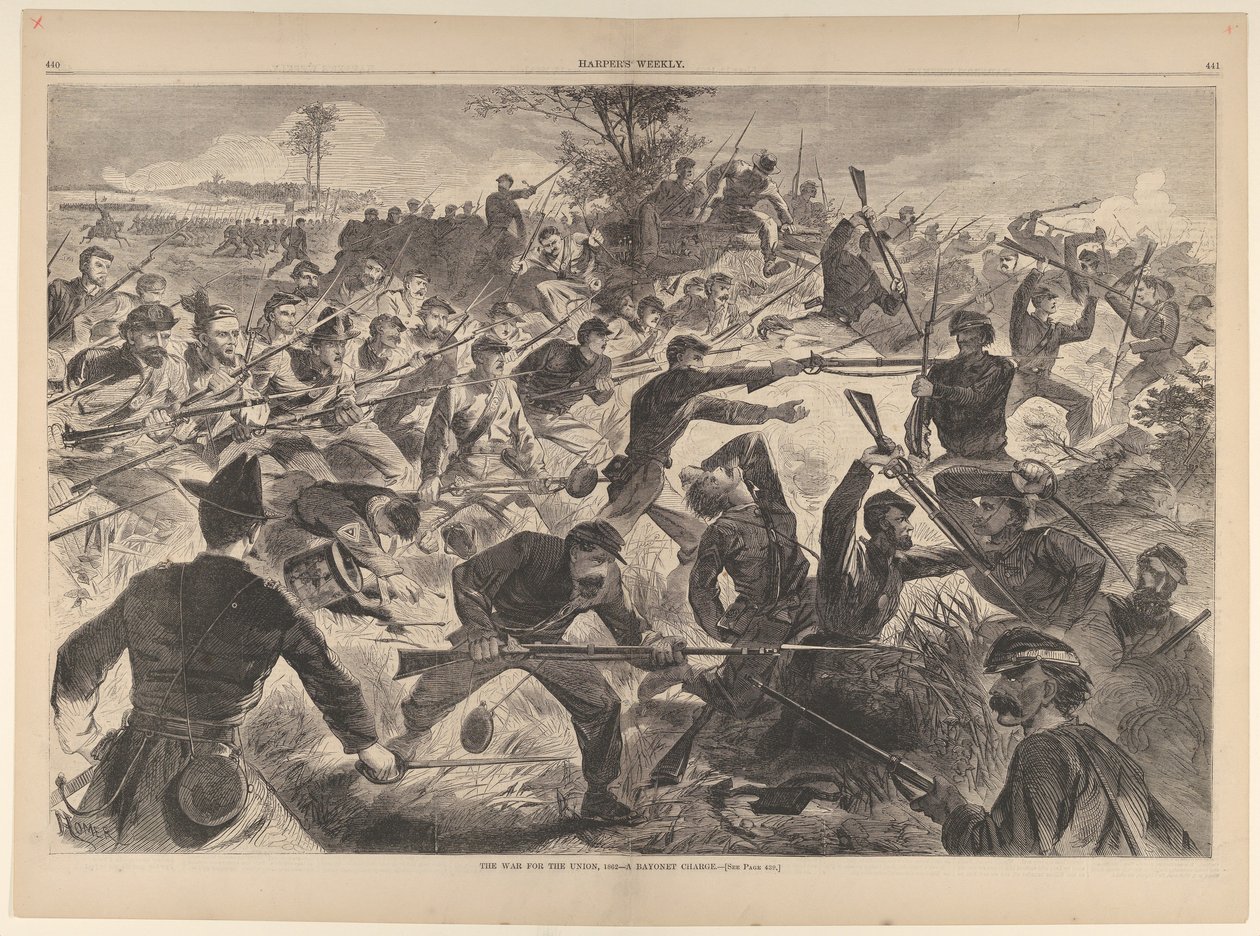 Wojna o Unię, 1862 - Szarża na bagnet Harpers Weekly, tom. VII, 12 lipca 1862 r. autorstwa Unbekannt