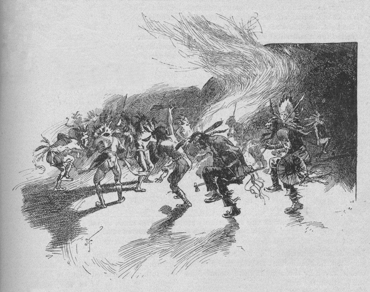 Wojownicy tańczyli taniec wojenny, 1902 autorstwa Unbekannt