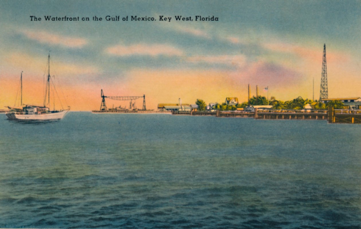 Nabrzeże w Zatoce Meksykańskiej, Key West na Florydzie, ok. 1940 r. autorstwa Unbekannt