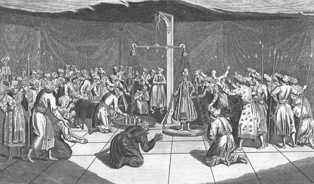 Ważenie Wielkiego Mogoła, ok. 1782 r. autorstwa Unbekannt