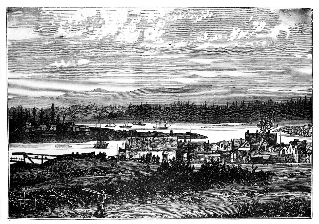 Zachodnie przedmieścia Wiktorii, wyspa Vancouver, Kanada, ok. 1888 r. autorstwa Unbekannt