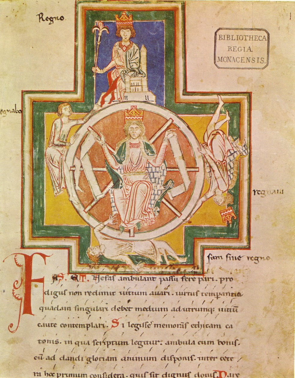 Koło fortuny Rota Fortunae z Carmina Burana, ok. 1230 autorstwa Unbekannt