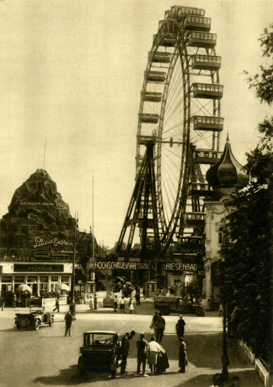 Wiener Riesenrad, Wiedeń, Austria, c1935. autorstwa Unbekannt