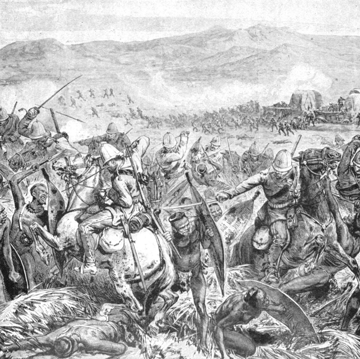 Wojna Zulusów, 1879: Ostateczny odpór Zulusów pod Ginghilovo, 2 kwietnia 1901. autorstwa Unbekannt