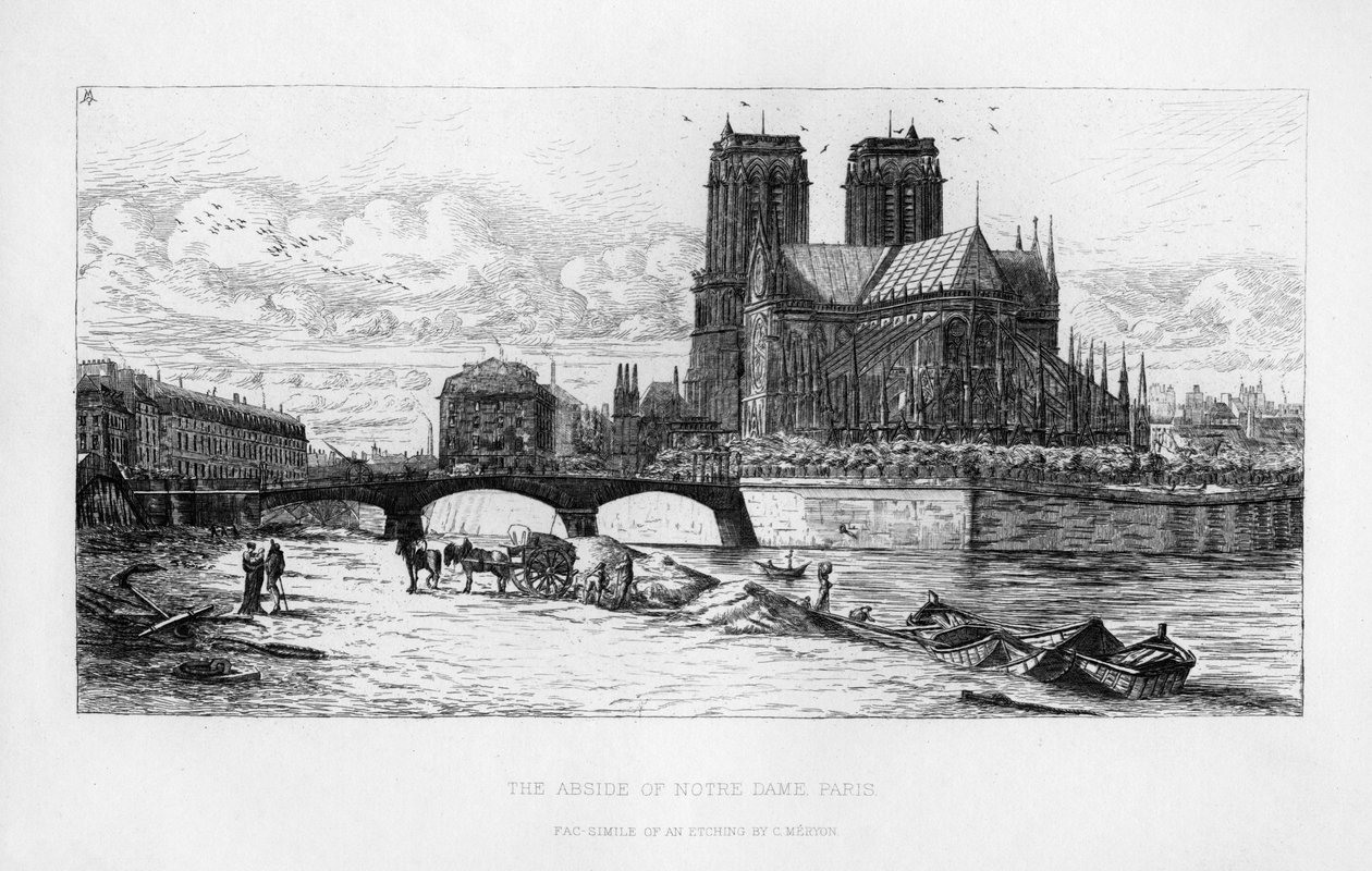 Absyda katedry Notre Dame, Paryż, Francja, ok. XIX w. autorstwa Unbekannt