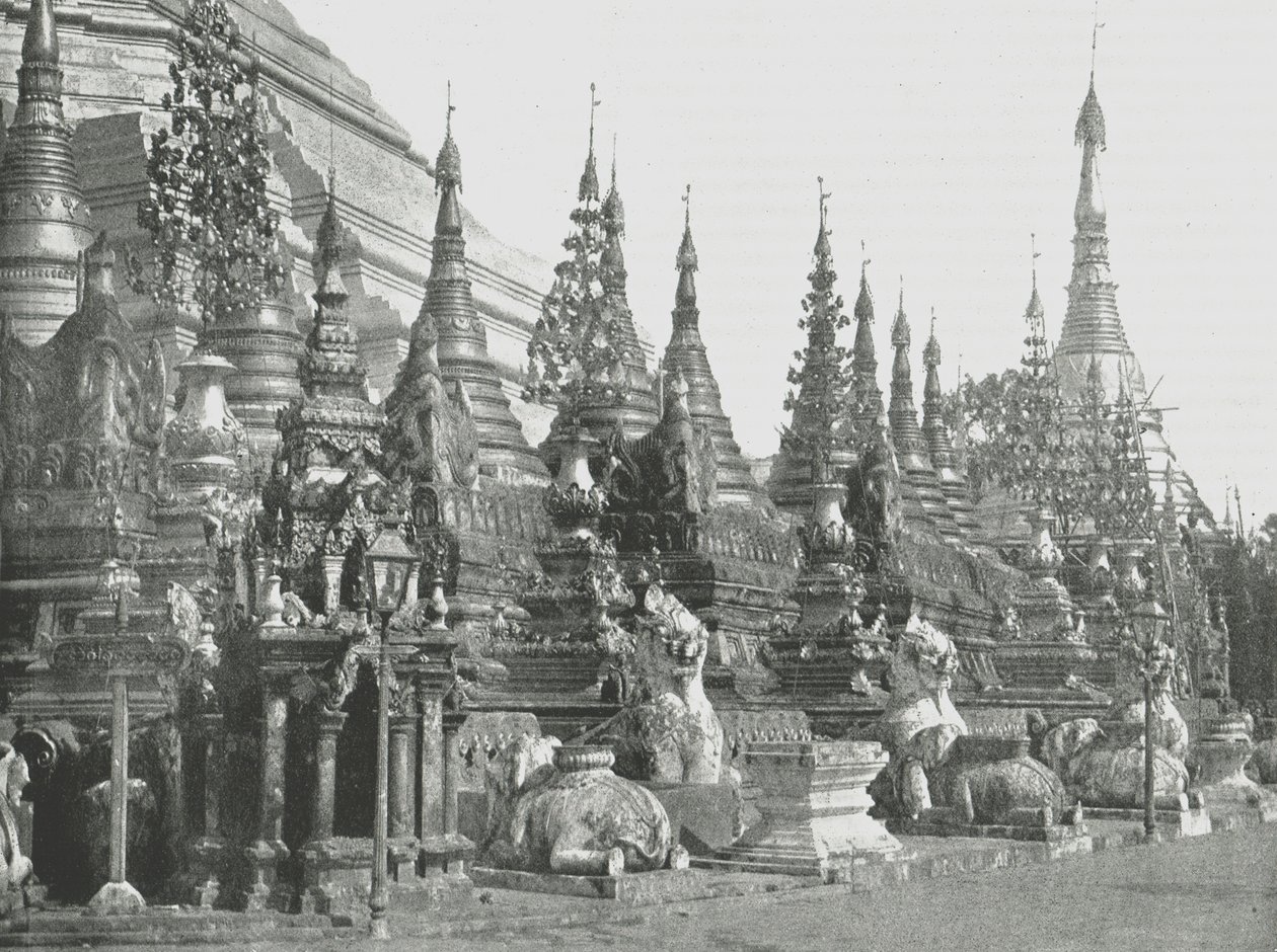 Podstawa Wielkiej Pagody, Rangun, Birma, 1895. autorstwa Unbekannt
