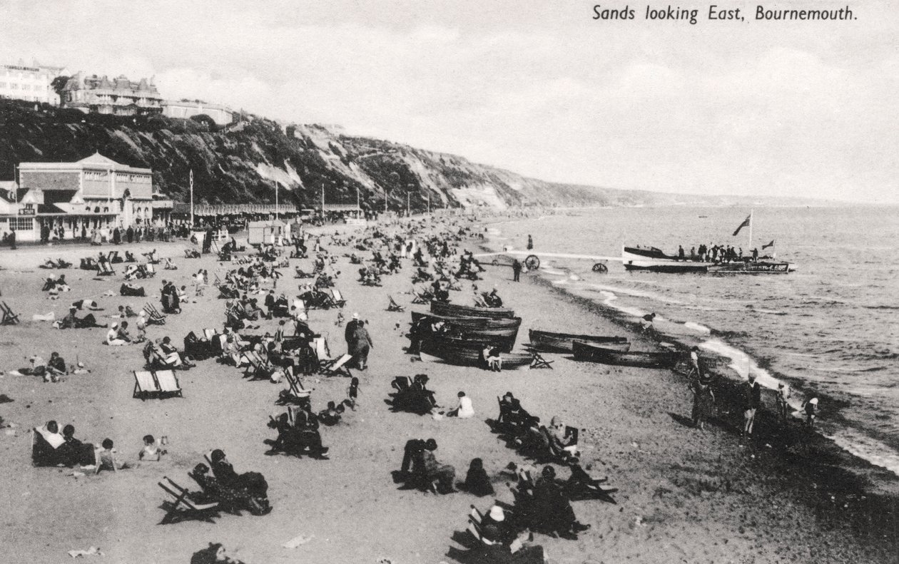 Plaża w Bournemouth, Dorset, ok. 1920 r. autorstwa Unbekannt